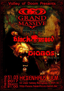 V.O.D Live Gig: Grand Massive / Black Mood / Diabas